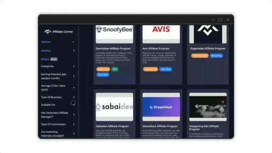 Affiliate Corner - LTD Tool Dashboard - Reward & Gamification Web Apps