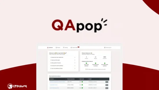 QApop - LTD Dashboard Overview - Content Creation Web Apps