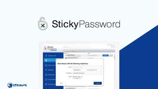 Sticky Password - LTD Dashboard Overview - Secure Web Apps