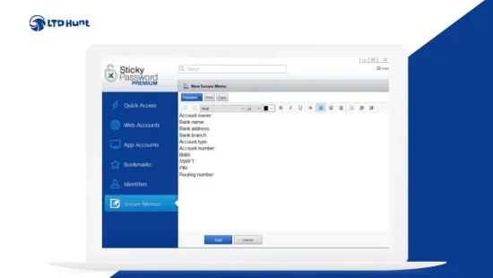 Sticky Password - LTD Tool Dashboard - Secure Web Apps