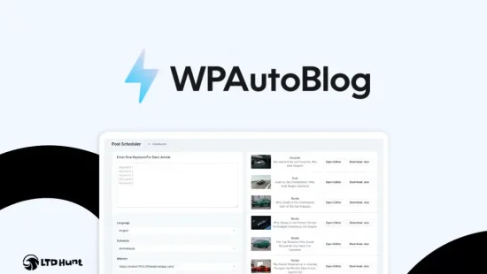 WPAutoBlog - LTD Dashboard Overview - Content Creation Wordpress Plugins
